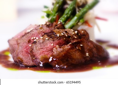 A Gourmet Fillet Mignon Steak At Five Star Restaurant.