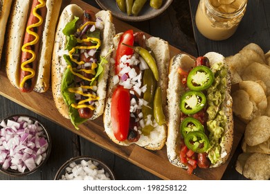 Gourmet Grilled All Beef Hots Dogs with Sides and Chips