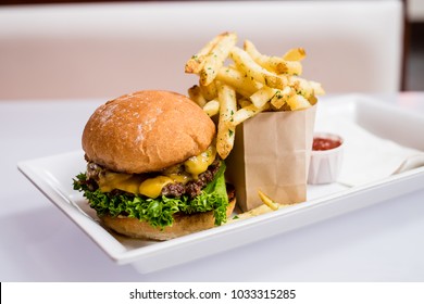 Gourmet Hamburger And Fries