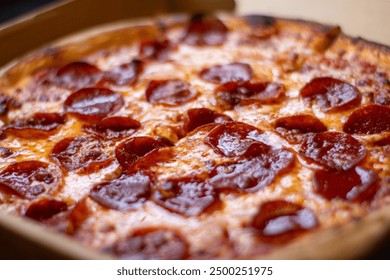 Gourmet pepperoni pizza close up - Powered by Shutterstock