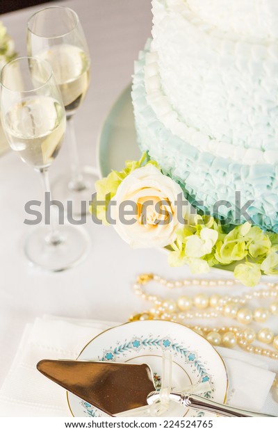 Gourmet Tiered Wedding Cake Centerpiece Wedding Stock Photo Edit