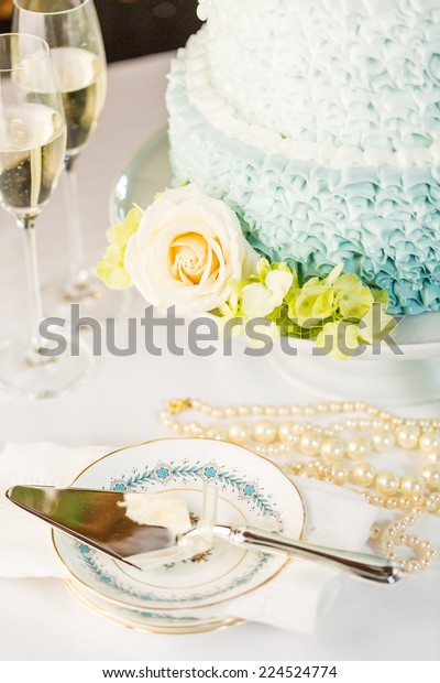 Gourmet Tiered Wedding Cake Centerpiece Wedding Stock Photo Edit