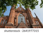 Gouwekerk is a former Roman Catholic cruciform church. Located on Hoge Gouwe in Gouda city, the church dates from the early twentieth century. GOUDA, NETHERLANDS.