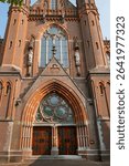 Gouwekerk is a former Roman Catholic cruciform church. Located on Hoge Gouwe in Gouda city, the church dates from the early twentieth century. GOUDA, NETHERLANDS.