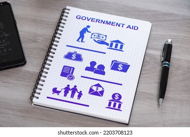 Government Aid Concept Drawn On A Notepad