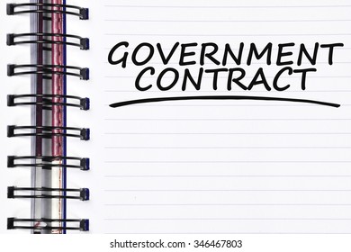 Government Contract Words On Spring White Note Book.