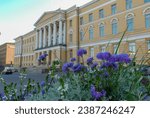 The Government Palace of Finland on Senate Square in Helsinki city center, Finland