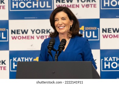 Governor Kathy Hochul Speaks During Election Campaign Rally Organized By Columbia U Democrats At Barnard College On November 3, 2022