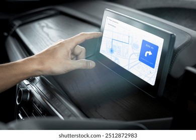 Gps navigation system on screen in smart car