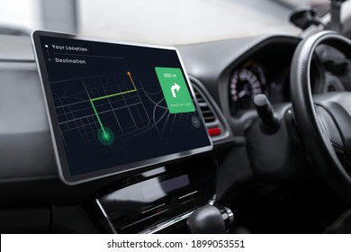 Gps system in a smart car - Shutterstock ID 1899053551