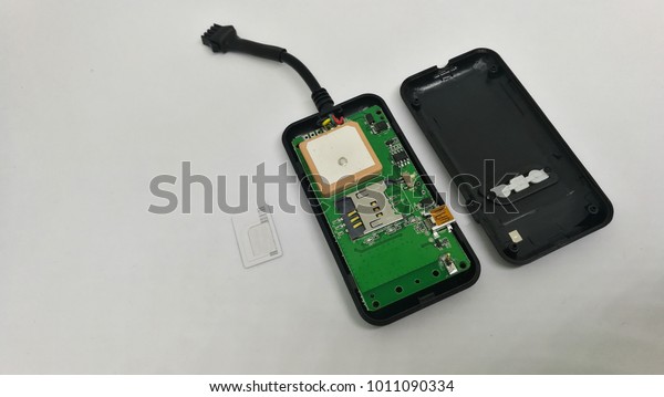 GPS tracker and GPRS tracking module for all car\
and bike on white board