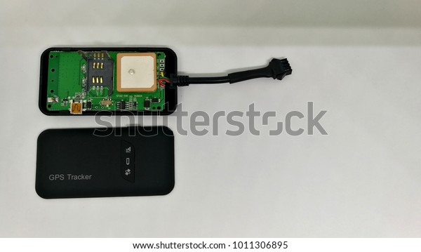 GPS tracker\
isolated on white for car and\
bike