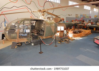 Gqeberha, South Africa: 2 June 2021: The South African Air Force Museum Exhibits Several Vintage, WWII Aircraft And Helicopters. Included, Are Aircraft Components And Weapons Of War.