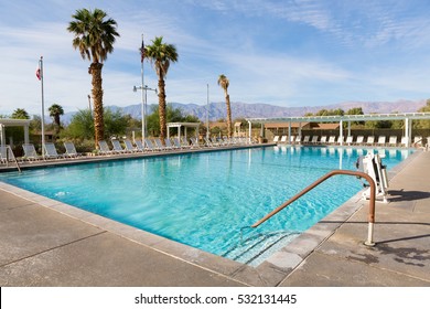 Grab Bars Ladder In The Public Swimming Pool, Outdoor