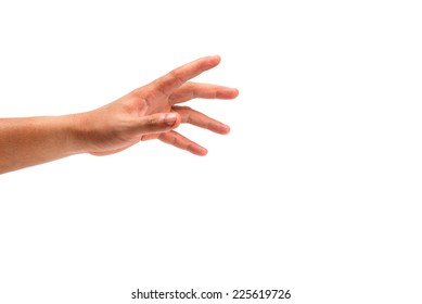 Grab the hand  isolated on white - Shutterstock ID 225619726