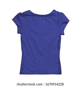 Grab This Back View Woman Tshirt Mock Up In Royal Blue Color Is A Simple And Modern Blank Template.