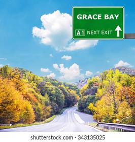 GRACE BAY Road Sign Against Clear Blue Sky