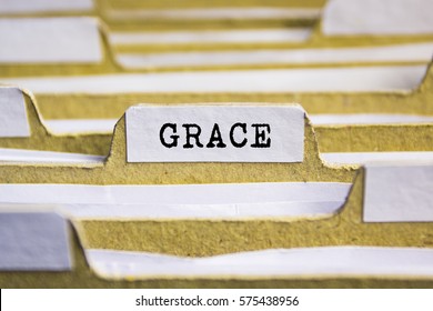 Grace Word On Card Index Paper