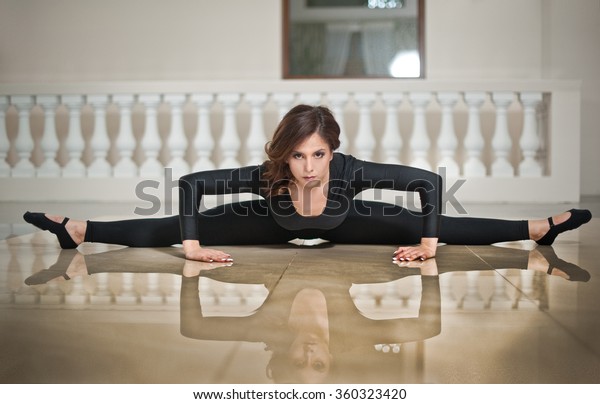 Graceful Ballerina Doing Splits On Marble Stock Photo Edit Now