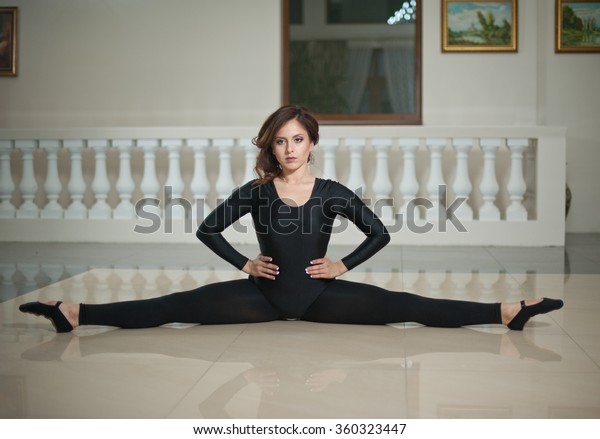 Graceful Ballerina Doing Splits On Marble Stock Photo Edit Now