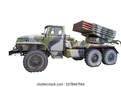 Grad - multiple rocket launcher, old russian military machine