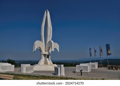 Gradacac  Bosnia And Herzegovina - 14.08.2021.: Monument Lilian Dedicated To The Fighters Of The Army Of Bosnia.