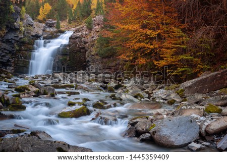 Similar – Wasserfall des Würfels, Selva de Irati, Navarra