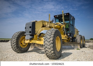 Grader is working on road construction