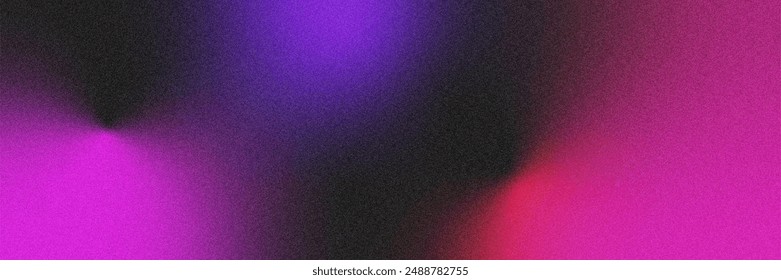 gradient abstract background in red, orange, blue sunrise colours. horizontal Banner with copy space. abstract wallpaper, noise effect. retro style of the 90s, 60s