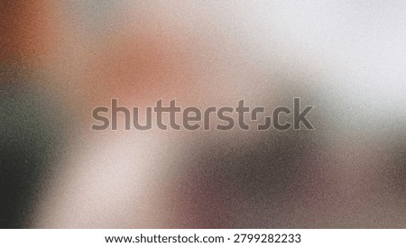 Gradient background with soft color transitions from warm peach and brown to muted grey and white, overlaid with a prominent digital grain texture for a modern, abstract aesthetic.