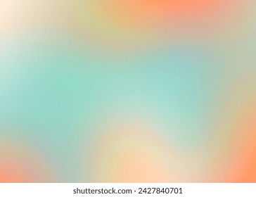 Gradient blurred colorful pastel paper background. Colorful pattern. Fantasy texture. Grainy orange blue yellow noise texture backdrop.