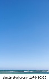 Gradient Clear Blue Sky With Sea Horizon