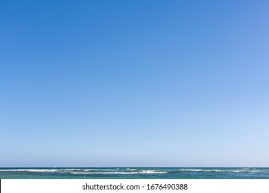 Gradient Clear Blue Sky With Sea Horizon