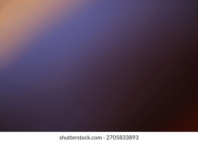 Gradient of diffused light in subtle hues of amber and deep violet illuminating a dark space softly