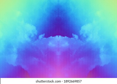 Gradient Halftone Abstract Background. Sky And Clouds Vivid Colors