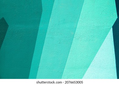 Gradient mint green teal urban wall texture. Modern pattern for wallpaper design. Creative urban city background for advertising mockups. Abstract open composition Minimal geometric style solid colors