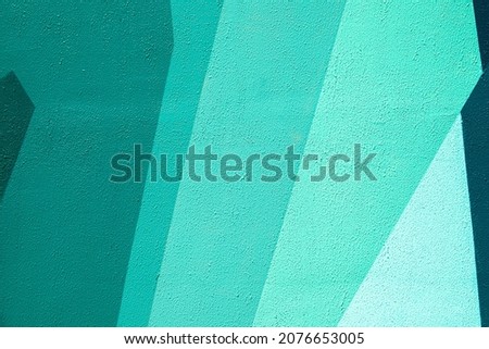 Gradient mint green teal urban wall texture. Modern pattern for wallpaper design. Creative urban city background for advertising mockups. Abstract open composition Minimal geometric style solid colors