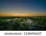 Gradual sunrise over the lake