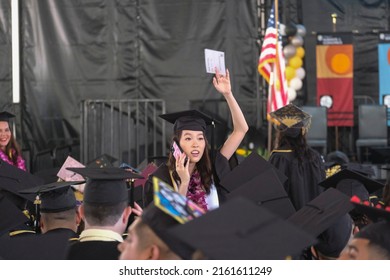 Graduates Celebrate During The California State University Of Los Angeles College Of Arts And Letters Commencement 2022 Ceremony In Los Angeles, Thursday May 26, 2022. 