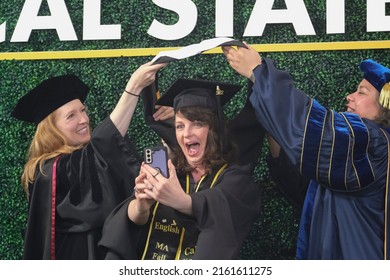 Graduates Celebrate During The California State University Of Los Angeles College Of Arts And Letters Commencement 2022 Ceremony In Los Angeles, Thursday May 26, 2022. 