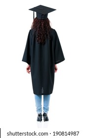 Graduating Student Girl Academic Gown Isolated Stock Photo 190814987