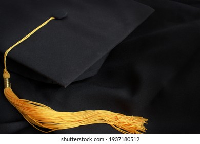 Graduation Cap Close Up On Black