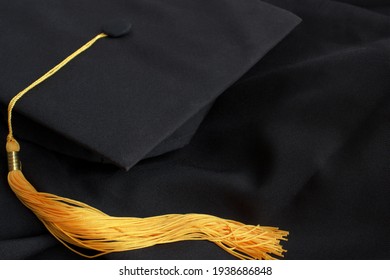 Graduation Cap Close Up On Black