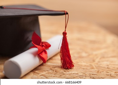 Graduation Cap And Diploma.