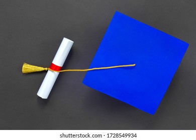 Graduation Cap Diploma On Black Paper Stock Photo 1728549934 | Shutterstock