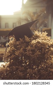 Graduation Cap On Top Of Grass