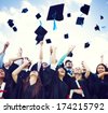 graduation throwing caps