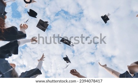 Graduation Caps Thrown in the Air.