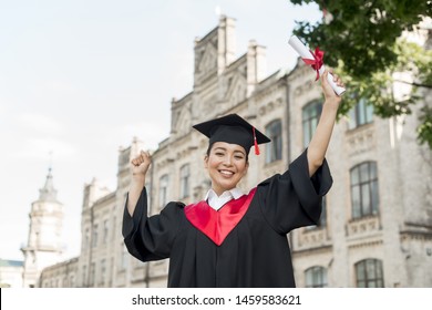 Graduation Concept With Portrait Of Happy Girl