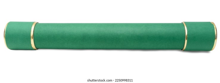 Graduation straw in green, symbolizes graduation in a course. Diploma holder.